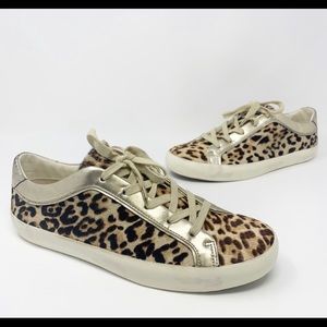 Sam Edelman Britton Leopard Calf Hair Sneakers 9.5